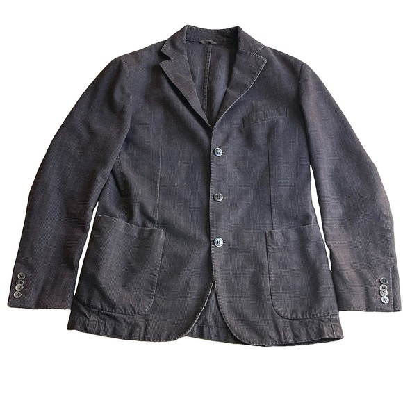 Luigi Bianchi Mantova Other - L.B.M 1911 Tailored Sport Coat Brown Glen Plaid Italy Cotton IT 50 US 40R